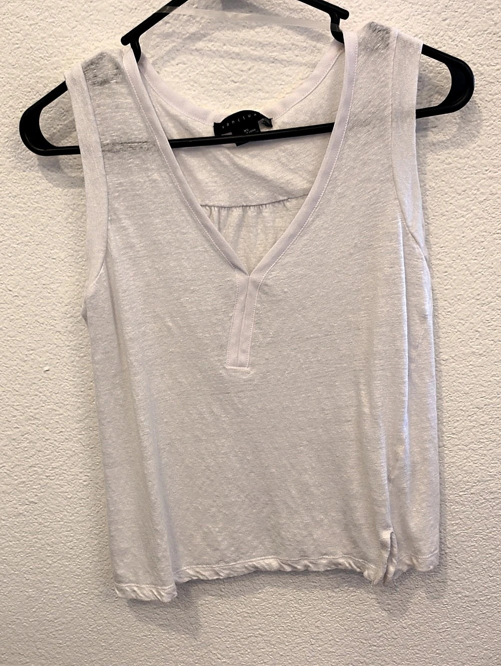 Sanctuary The Harmony Pintuck Pleat Linen Blend Tank White XS